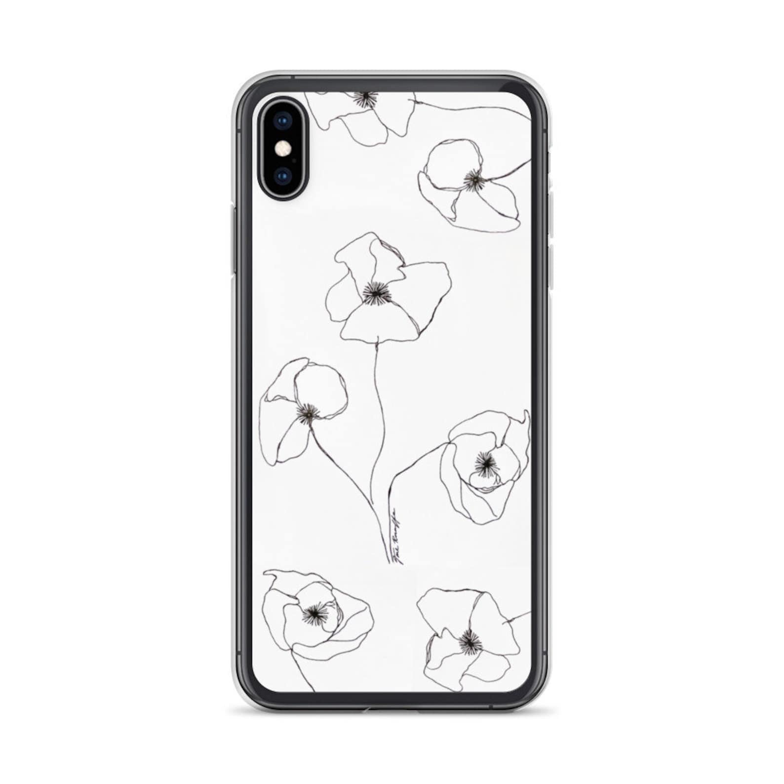 Line Art Flower Phone Case Handmade Line Art Phone Case - Etsy