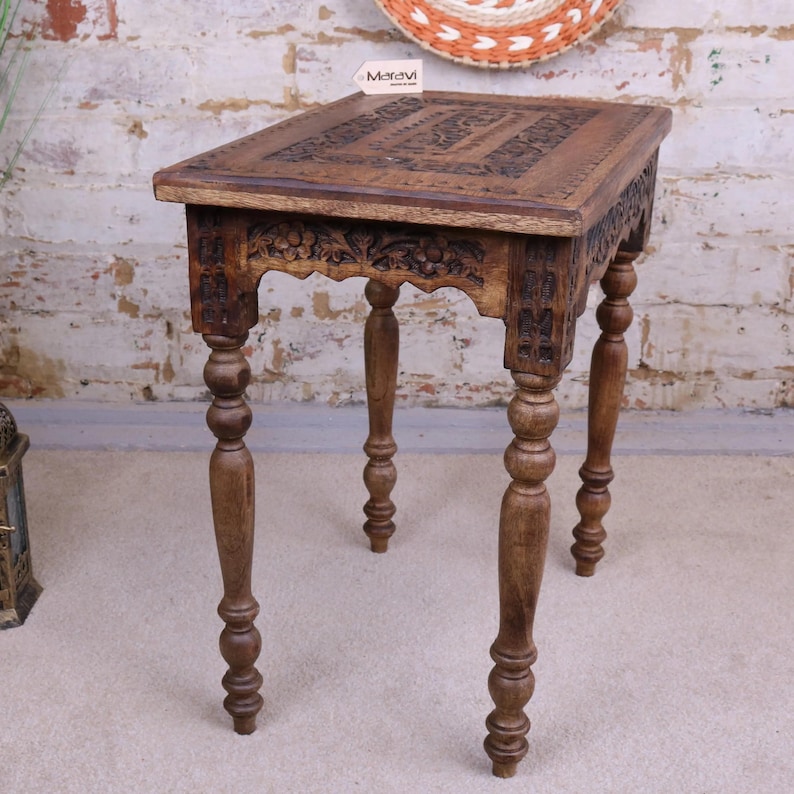 Mesa auxiliar rectangular de madera de mango Erki imagen 9