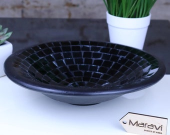 Salola Mosaic Bowl 28cm Black