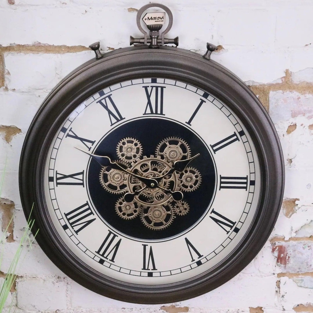 Large Wall Cog Clock Clock Pocket Watch Style - Etsy