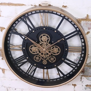 Large Wall Cog Clock Skeleton Style