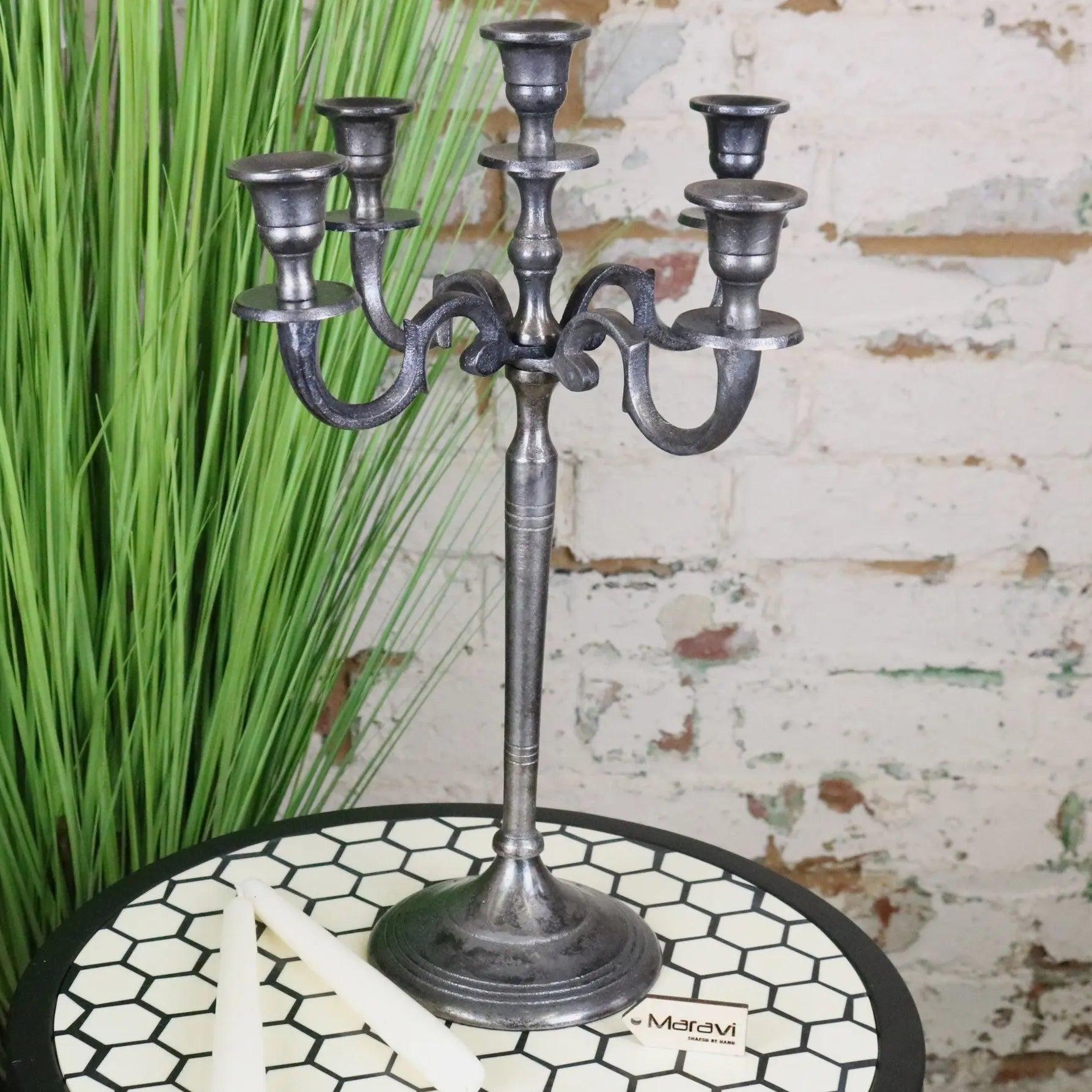 Silver 5 Branch Candelabra | A Classic Party Rental