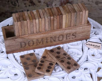 Set di domino in legno Mahua con supporto