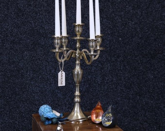 Baloki Antiqued Candle Holder 5 Candle Tabletop Candelabra 42cm
