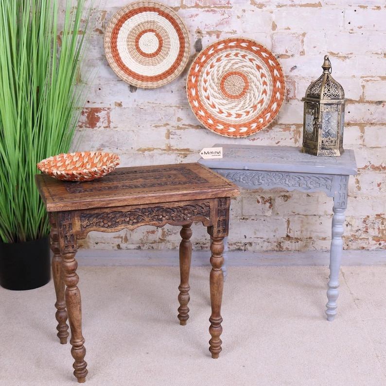 Mesa auxiliar rectangular de madera de mango Erki imagen 3