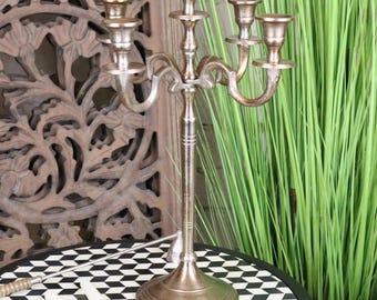 Veeha Candelabra Centerpiece 5 Candle Holder 40cm Champagne Gold