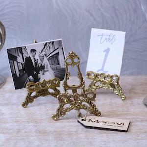 Saramati Set of 3 Mini Decorative Brass Display Easels