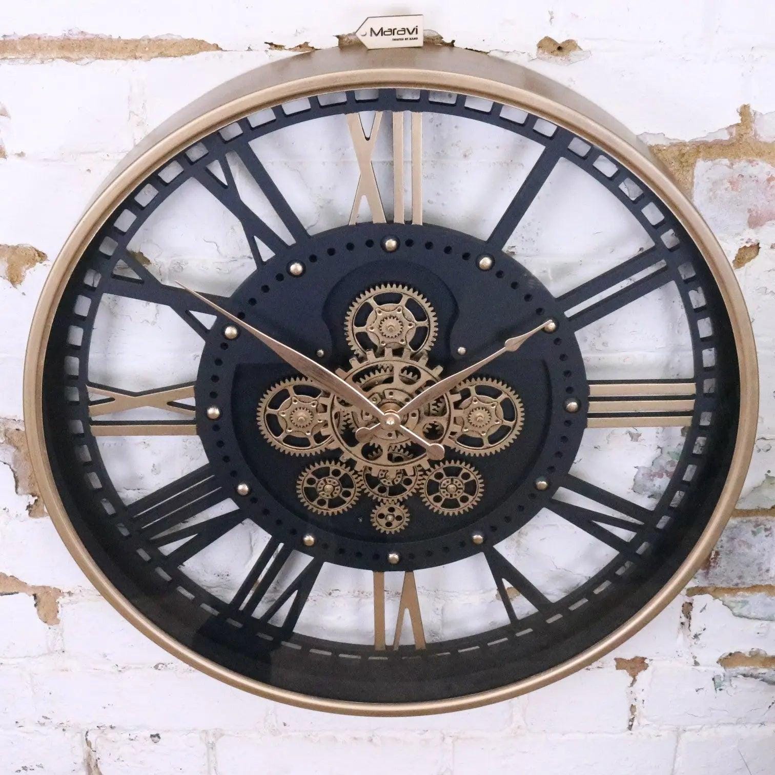 Large Wall Cog Clock Skeleton Style - Etsy
