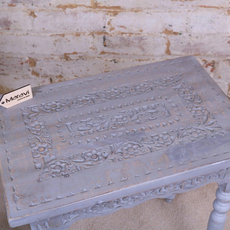 Mesa auxiliar rectangular de madera de mango Erki imagen 4