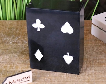 Zarita Luxury Playing Card Box Black and White