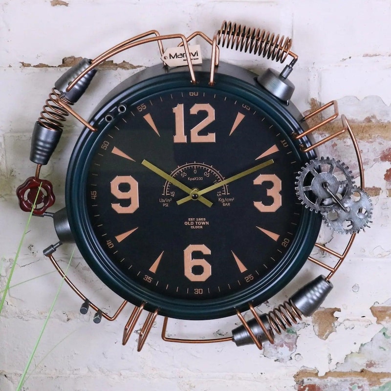 Industrial Wall Clock - Etsy Australia