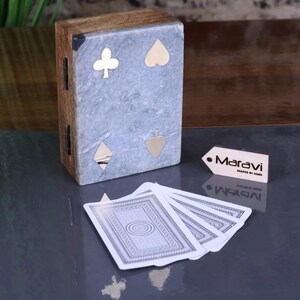 Osian Marble Lid Playing Card Box - Etsy