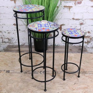 Chaveli Set of 3 Tile Side Tables