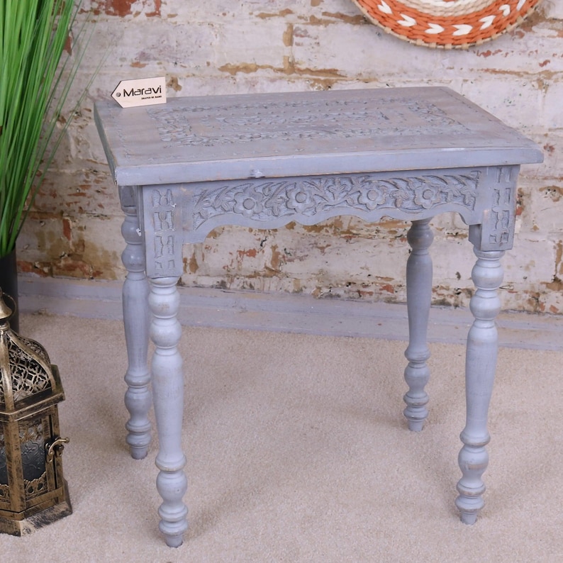 Mesa auxiliar rectangular de madera de mango Erki imagen 2