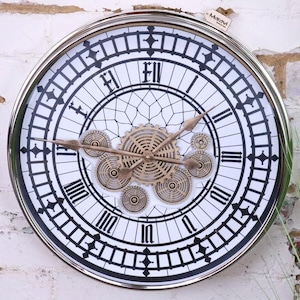 Große Zahnuhr Wanduhr Modernes römisches Zifferngesicht