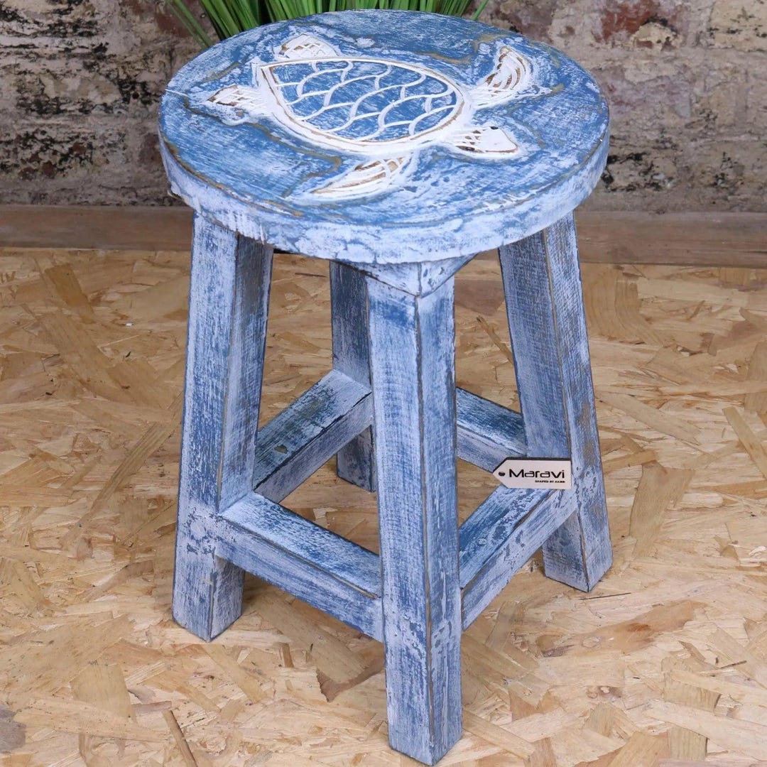 Kavi Kids Wooden Stool 25cm Turtle Design - Etsy