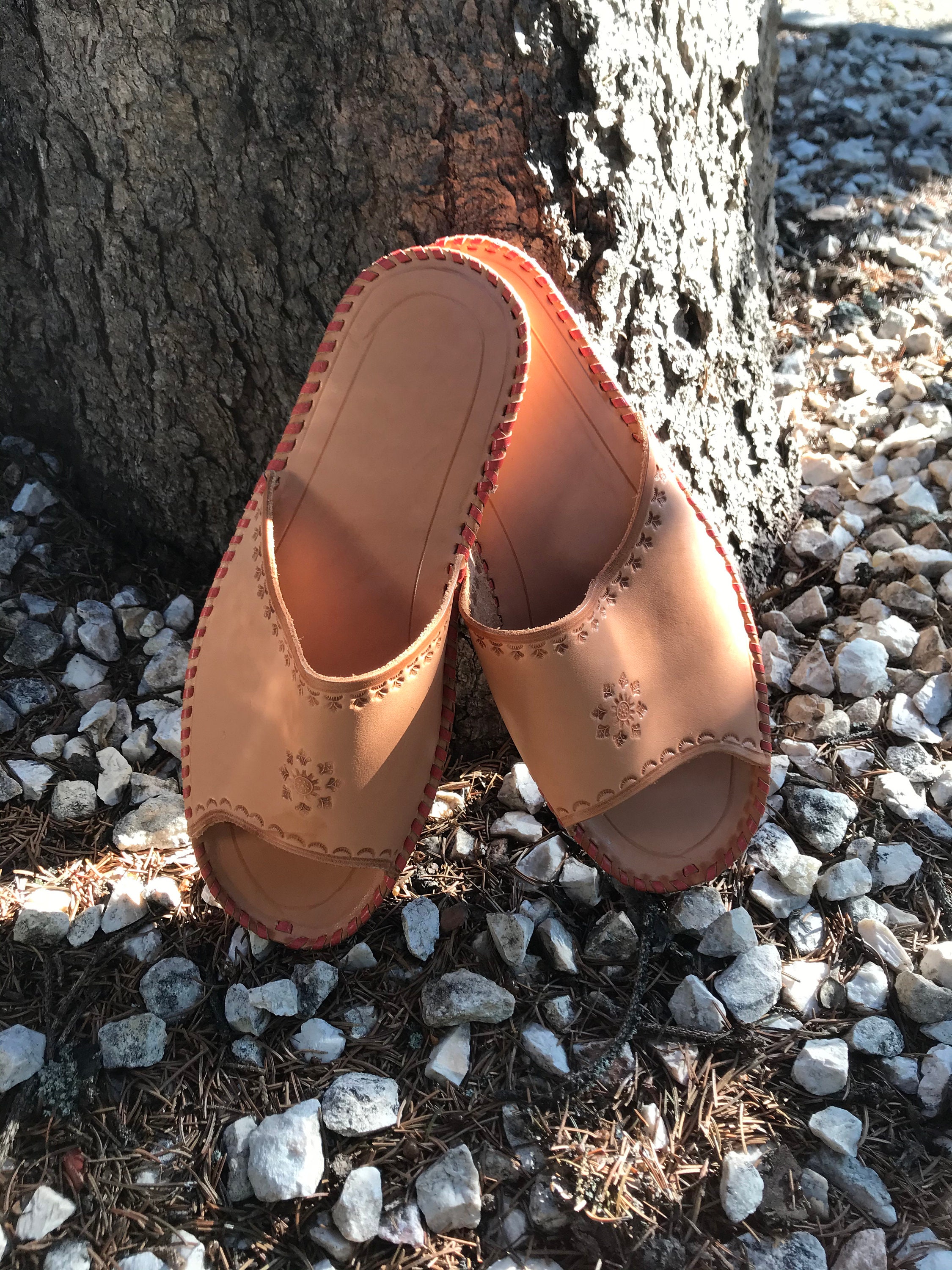 polish leather slippers