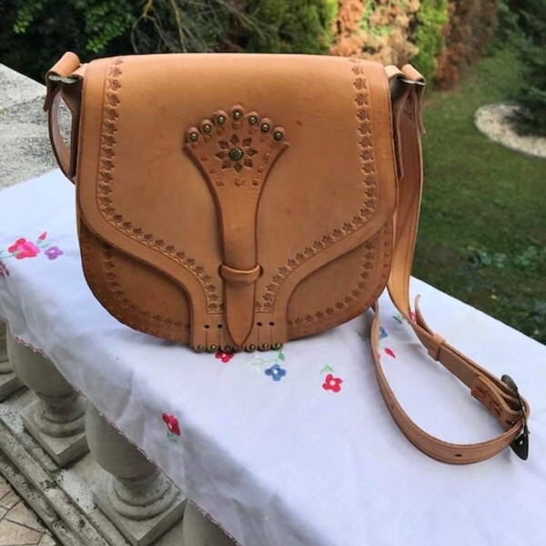 Embossed Leather Bag Etsy