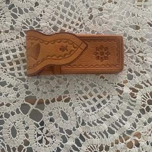 Portapenne in pelle Vintage Folk