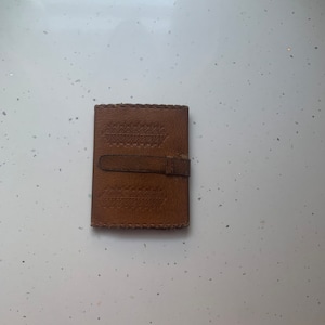 Cartera de Piel Cartera de Piel Vintage Marrón Claro Nuevo ! -Cartera Clásica de Cuero