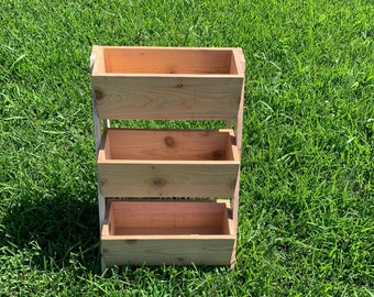 Cedar, Tiered Vertical Planter for Plants, Herbs, Vegetables and More