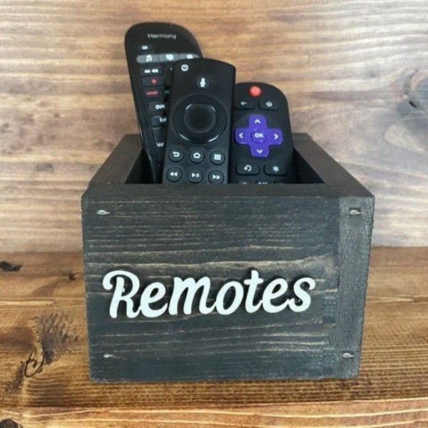 3D Wording, Farmhouse Remote holder, Rustic Remote holder, Farmhouse decor, Gift for Dad, Remote Control Holder, Wood Box, Small storage box