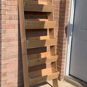 Tiered Vertical Cedar Ladder Planter Box for Garden Plants, Herbs, Vegetables and More