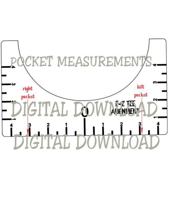 T-shirt Alignment Ruler Digital Download, T Shirt Ruler Guide PNG