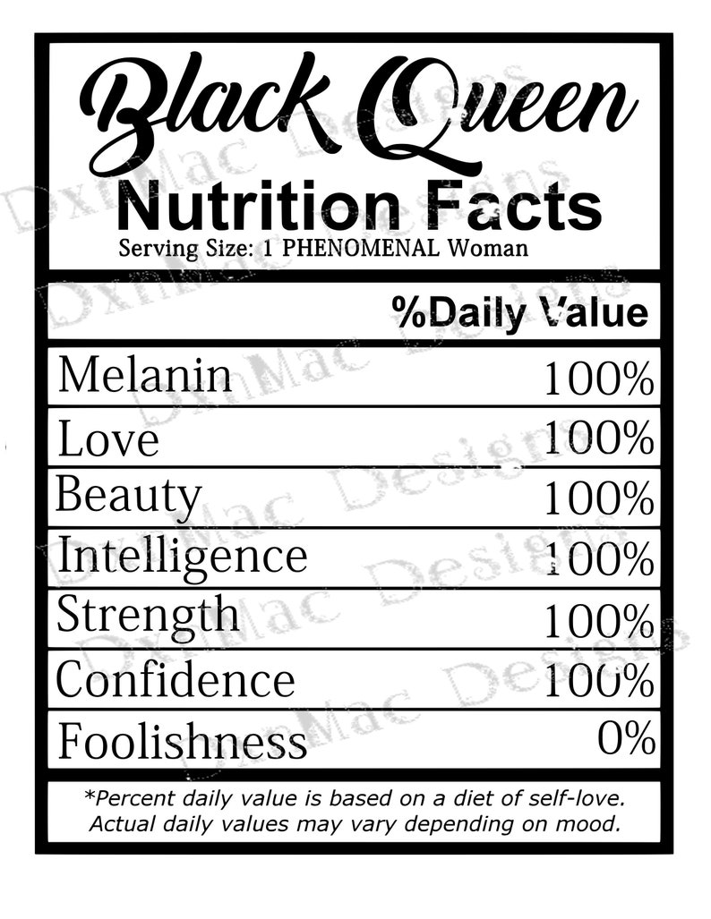 Download Black Queen SVG Savage svg Nutrition Facts Black woman svg ...