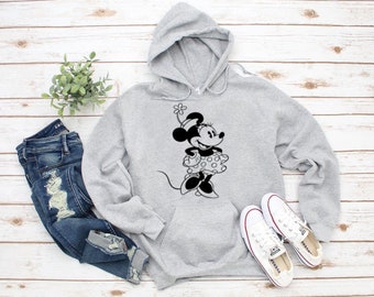 Hooded Sweatshirt Disney Original Mickey Mouse Womens Teenagers Ladies Hoodie S M L XL