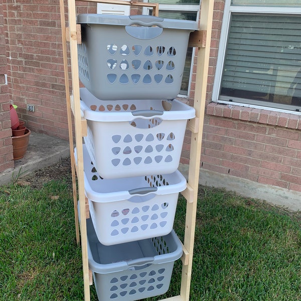 Laundry Shelf Organizer, Farmhouse Decor, Laundry Basket Organizer, Garage Storage, Shoe Storage, Farmhouse Decor