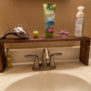 Over the Sink Bathroom Shelf, Rustic Wood Bath Caddy, Bathtub Tray, Bathroom Storage, Plant Shelf, Tub Tray, Wood Shelf, Spa Day, Bath Caddy