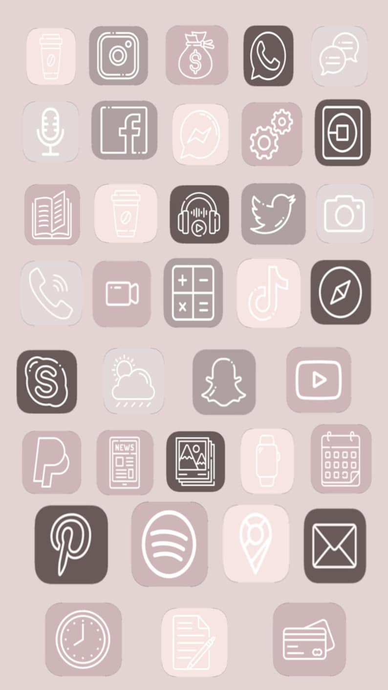 icons nude neutral ios aesthetic minimalistic ios14 phone