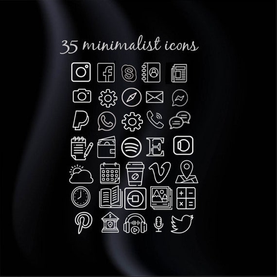 Black App Icons Dark Grey Minimalist Line Design Aesthetic - Etsy New Zealand Black App Icons Dark Grey Minimalist Line Design Aesthetic - Etsy New Zealand
