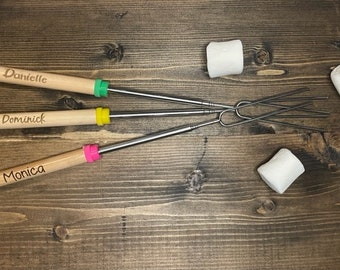 1 Marshmallow, Smores, Personalized Roasting Sticks, Camping Tool, Campfire Stick, Smores Station