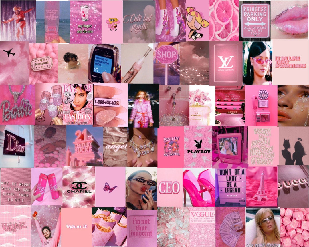 Pink AESTHETIC Boujee Collage Wall Kit 4x6 Photo Wall Collage - Etsy