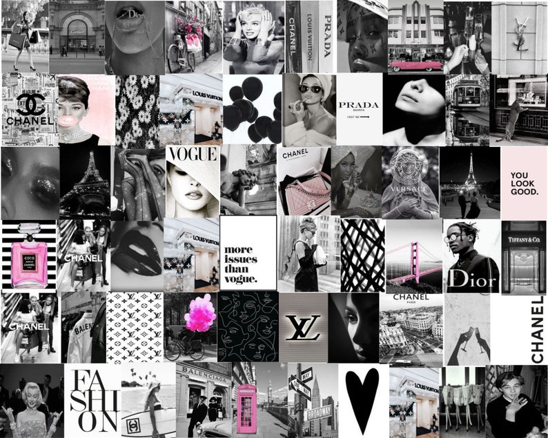 Black and White AESTHETIC Pink Boujee Collage Wall Kit 4x6 - Etsy