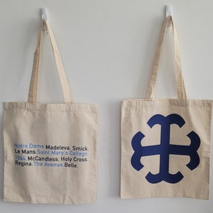 Saint Mary’s College Tote Bag | SMC Belle Campus Map Tote | Alumnae Gift | Graduation Bag | College Tote | French Cross Design