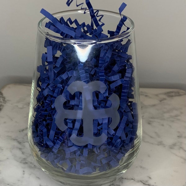 French Cross Cup | Saint Mary’s College | Notre Dame | Glass Etched | Graduation Gift