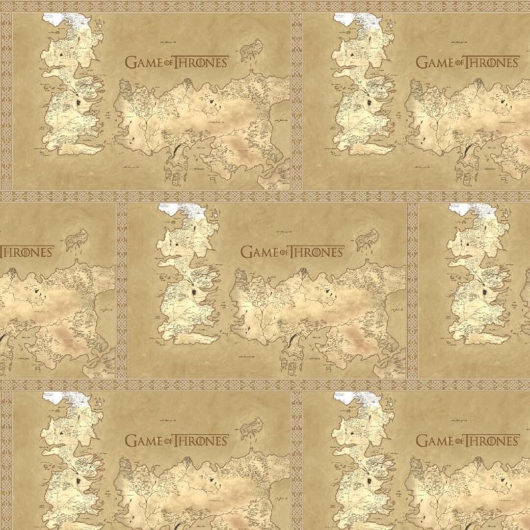 Game of Thrones Fabric, Fabric by the Yard, Cotton Fabric, Brown Fabric