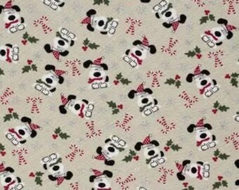 Christmas Dog Fabric, Christmas Fabric, Glitter Fabric, Cotton Fabric, Fabric By The Yard, XMas Fabric, Cream Fabric, Candy Canes Fabric