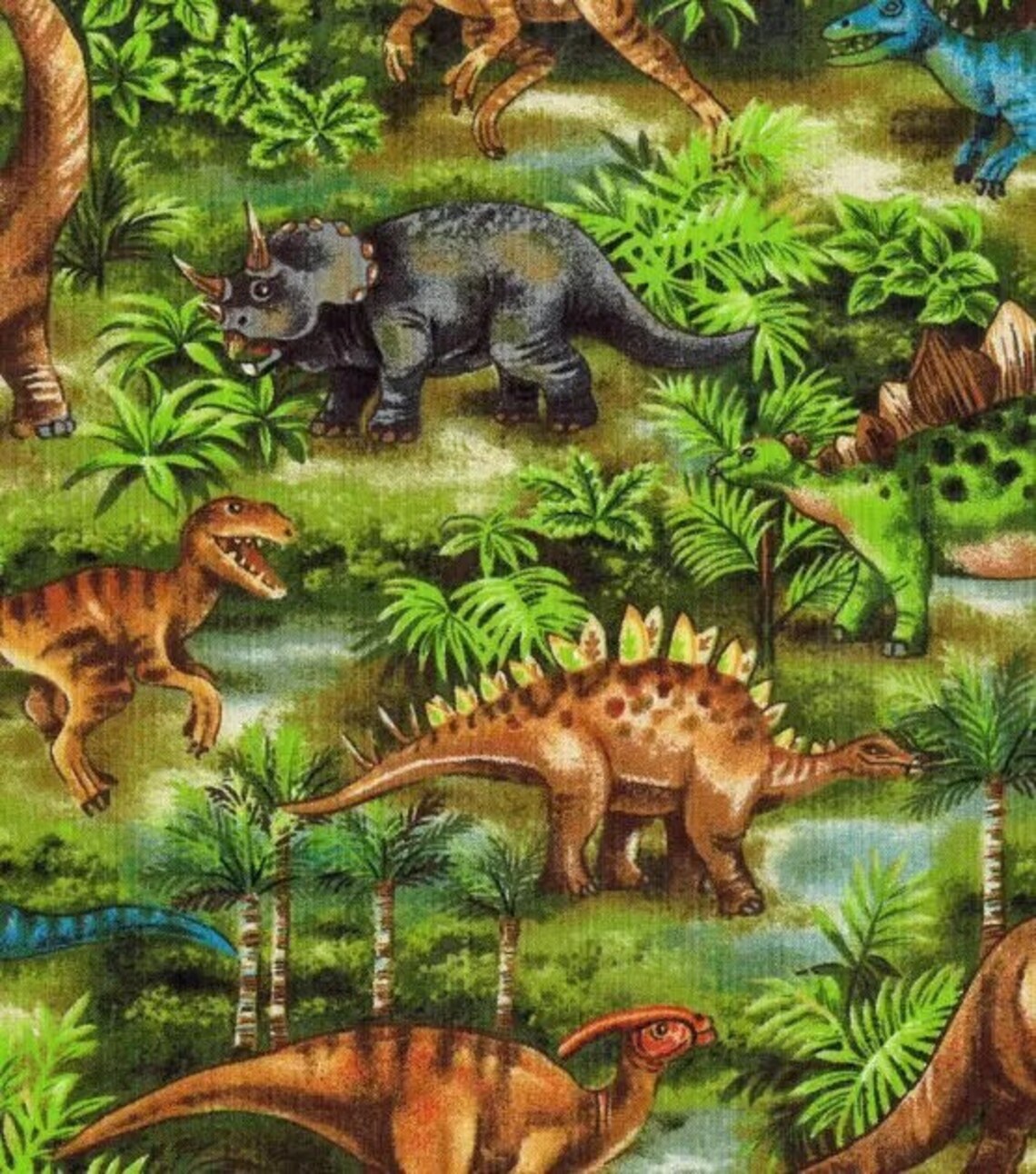 Dinosaurs Fabric T Rex Fabric Fabric Cotton Cotton Fabric Etsy