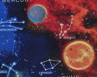 Space Fabric, Solar System Fabric, Galaxy Fabric, Sewing, Knitting, Quilting, Constellation Fabric,Fabric,Cotton Fabric,Fabric By The Yard