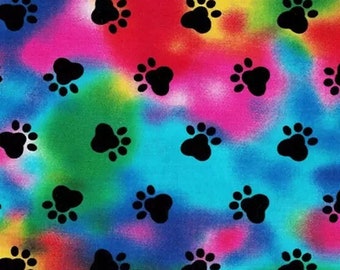 Tie Dye Fabric, Fabric, Tie Dye, Paws Fabric, Fabric, Cotton Fabric, Fabric By The Yard, Sewing, Knitting, Quilting, Fabric By The Yard