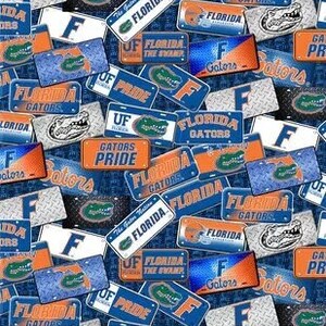 Florida Gators Fabric, Orange & Blue Fabric, University of Florida, University Fabric, Sewing, Knitting,Quilting,Fabric By The Yard,Football