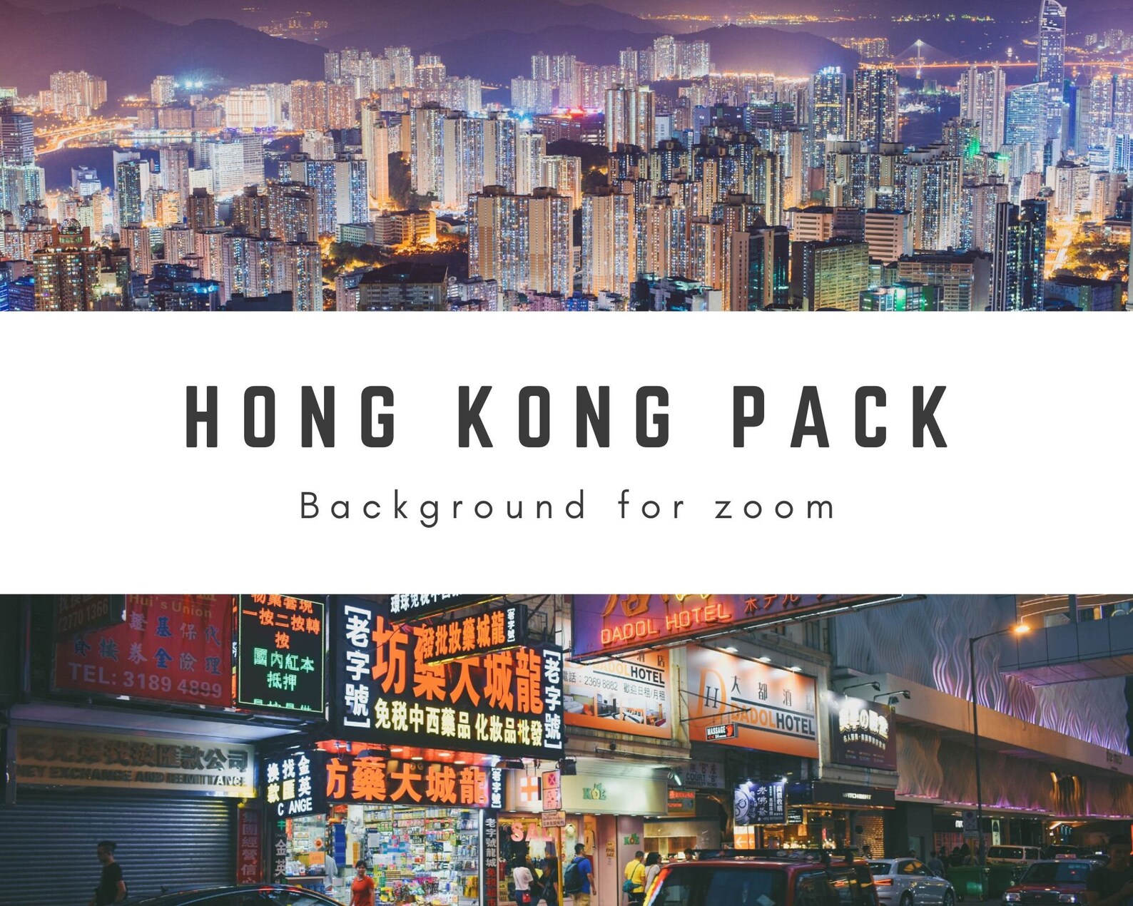 SALE 5 Hong Kong Zoom Background Pack HD Digital Background Etsy