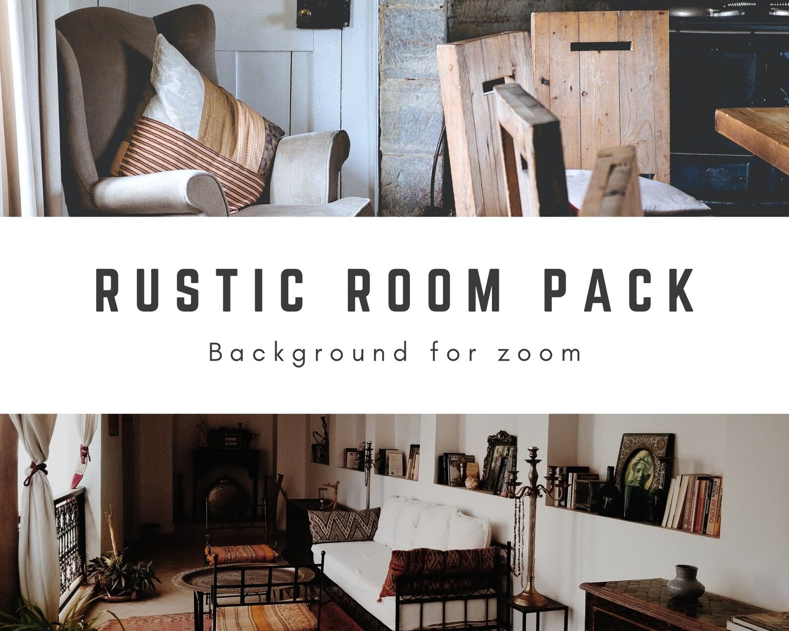 SALE Rustic Room Zoom Background Pack 5 High Quality Photos Etsy