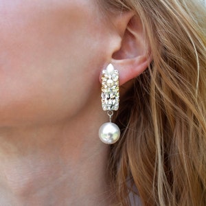 Handmade Swarovski Kristall Braut Ohrringe: Sterling Silber Hochzeitsschmuck