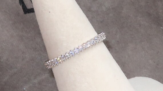 Real 925 Sterling Silver Cz Diamond Full Eternity Ring-dainty | Etsy