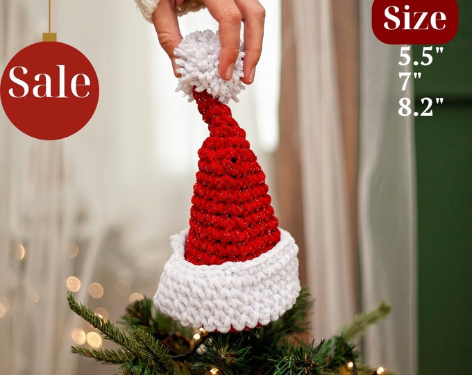 Christmas Tree Topper Santa Hat Etsy
